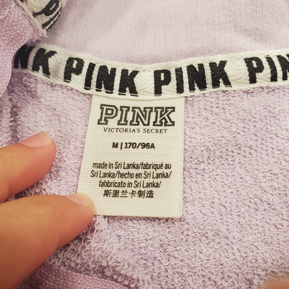 Victoria's Secret PINK Purple Half Zip Sweatshirt Size Medium - Picture 3 of 4